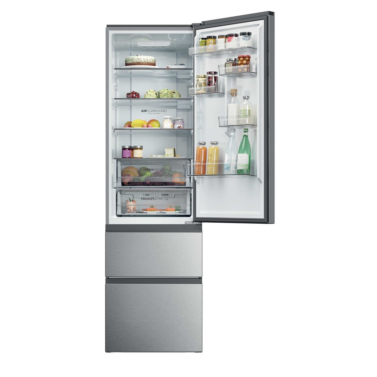 Réfrigérateur congélateur en bas Haier HTR3620CNMG Inox