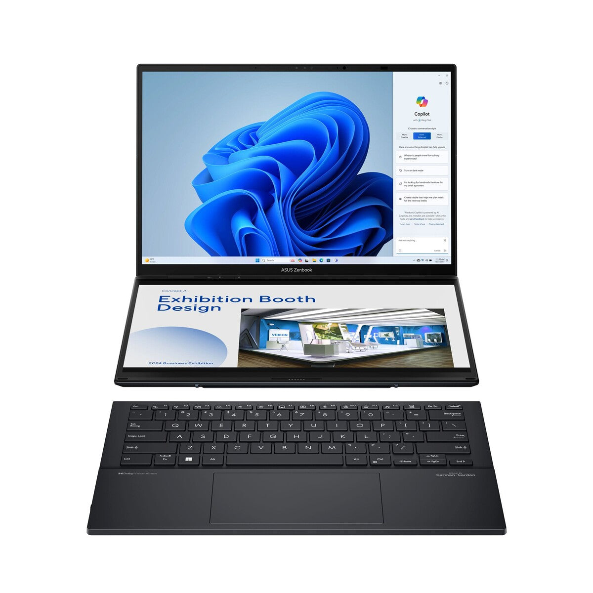 PC portable Asus Zenbook Duo UX8407AA-DRFSN080W 14" Ecran tactile OLED 144 Hz Intel® Panther Lake U9 32 Go RAM 1 To SSD Gris