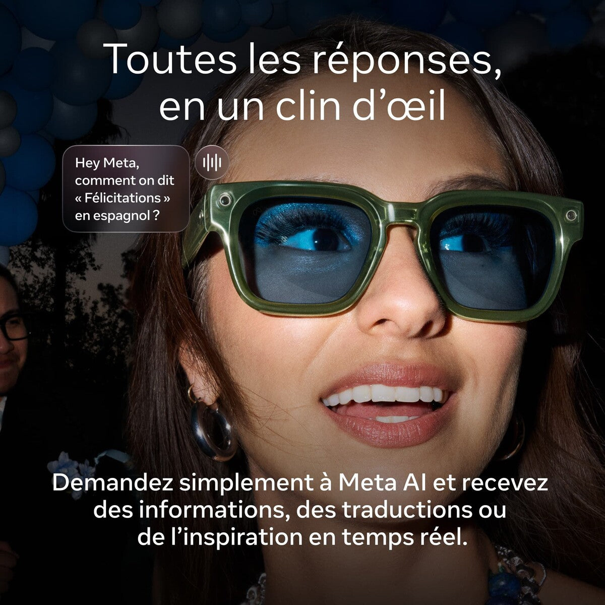 Lunettes connectées IA Meta Adventurer Standard Classique Noir