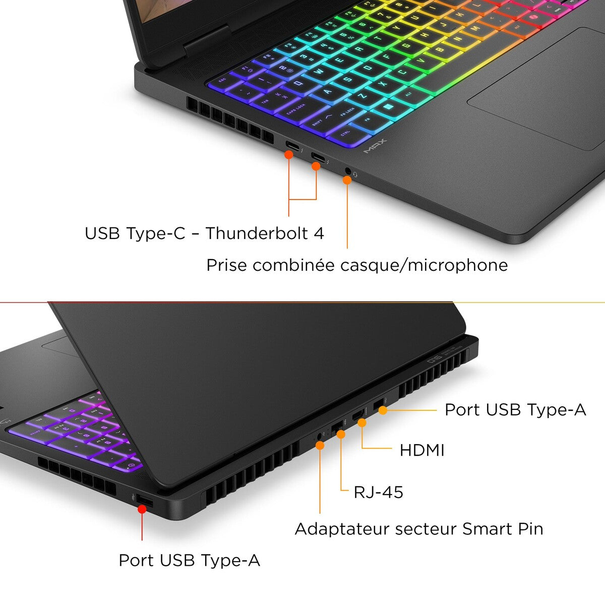 PC portable Hp gaming Omen Max 16-ak0002nf 16" WQXGA 240 Hz AMD Ryzen™ AI 7 32 Go RAM 1 To SSD Nvidia GeForce RTX 5070 Ti Noir céleste