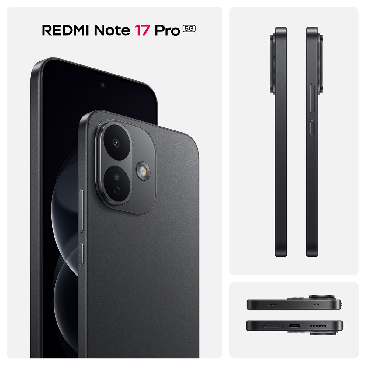 Smartphone Xiaomi Pack Redmi Note 17 Pro 6,83" 5G Double nano SIM 256 Go Noir + Hyper chargeur 67 W Type A Blanc + Coque Noir