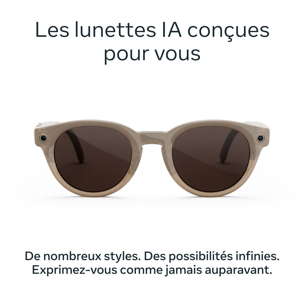 Lunettes connectées IA Meta Nova Petite Grès Verres chocolat