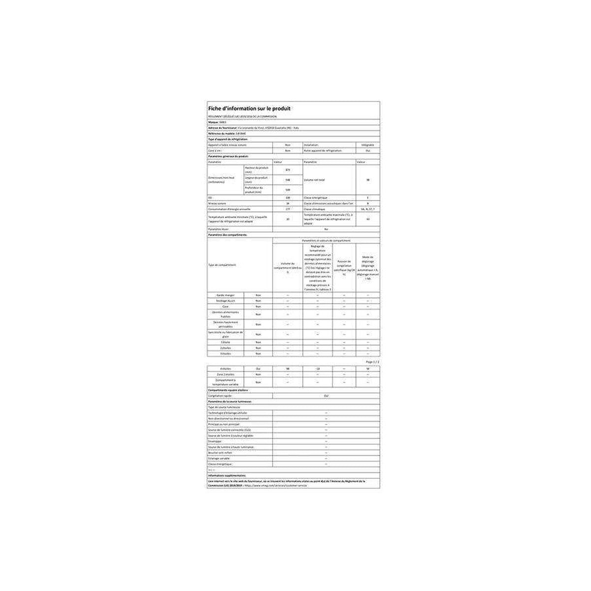 Congélateur armoire Smeg S4F094E - ENCASTRABLE 88CM