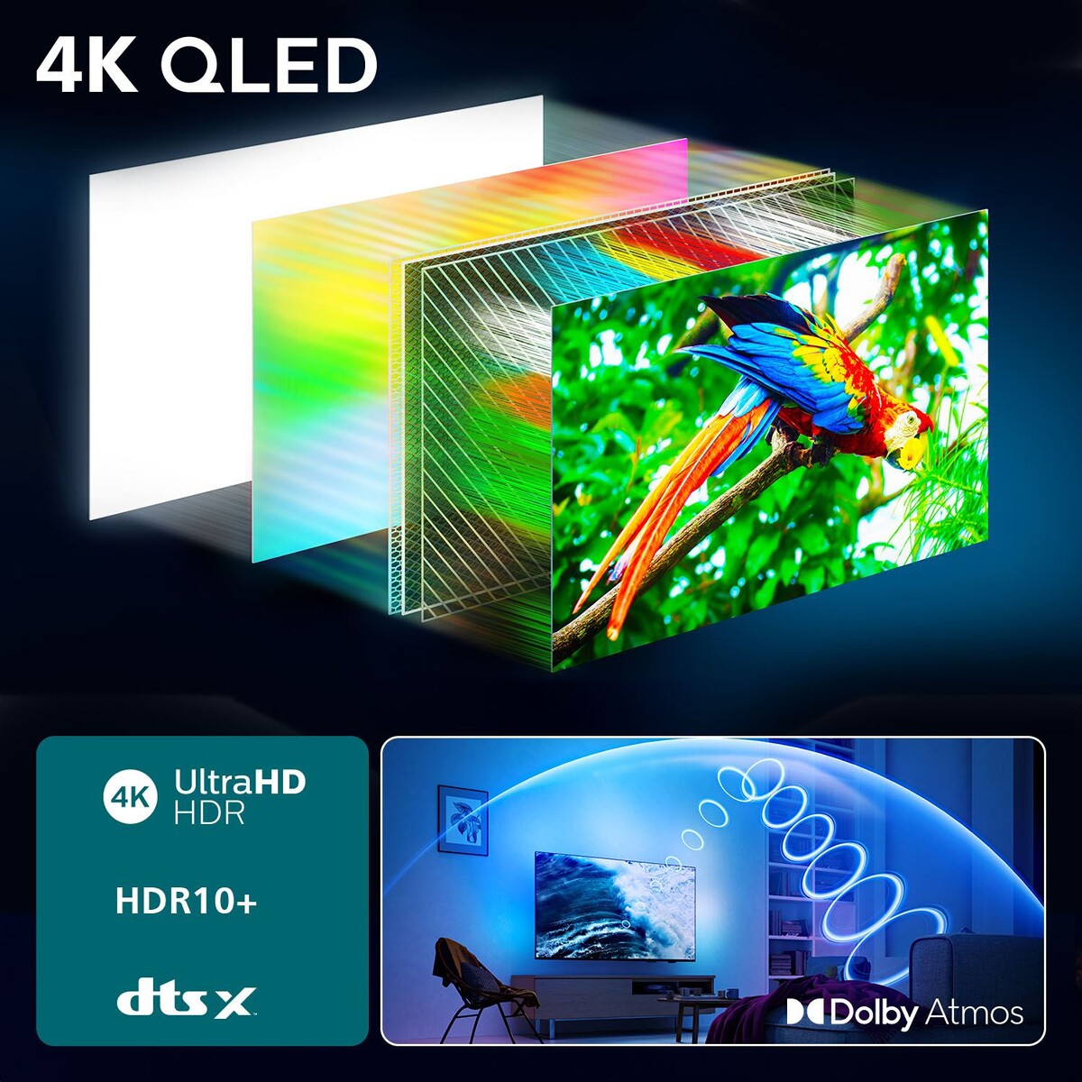 TV LED Philips QLED Ambilight 43PUS8550 108 cm 2025