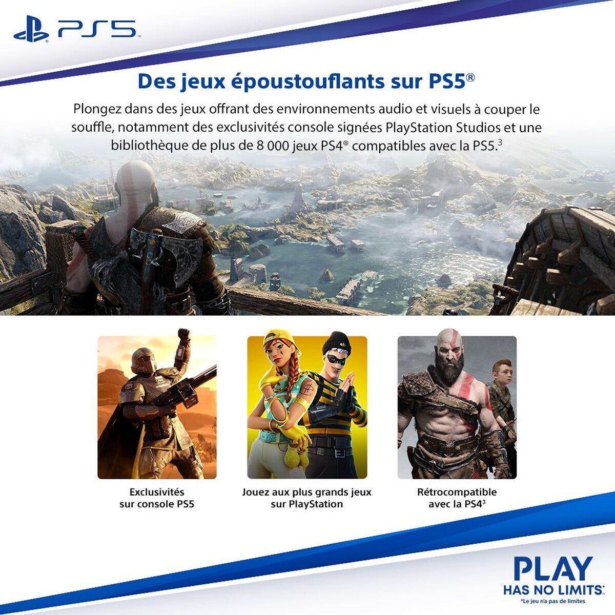 Console PlayStation 5 Sony PS5 Slim Edition Standard Blanc et Noir