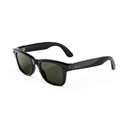Lunettes connectées IA Meta Ray-Ban (Gen 3) Wayfarer Grande Noir brillant Verres polarisés verts