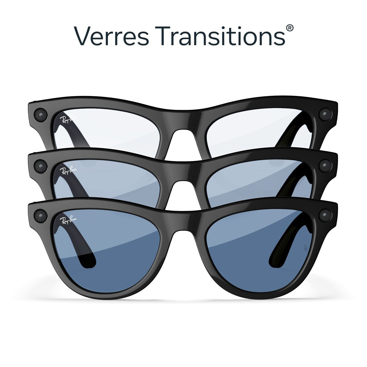 Lunettes connectées IA Meta Ray-Ban Skyler (Gen 1) Monture Noir brillant taille standard