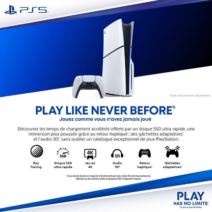 Console PlayStation 5 Sony PS5 Slim Edition Standard Blanc et Noir