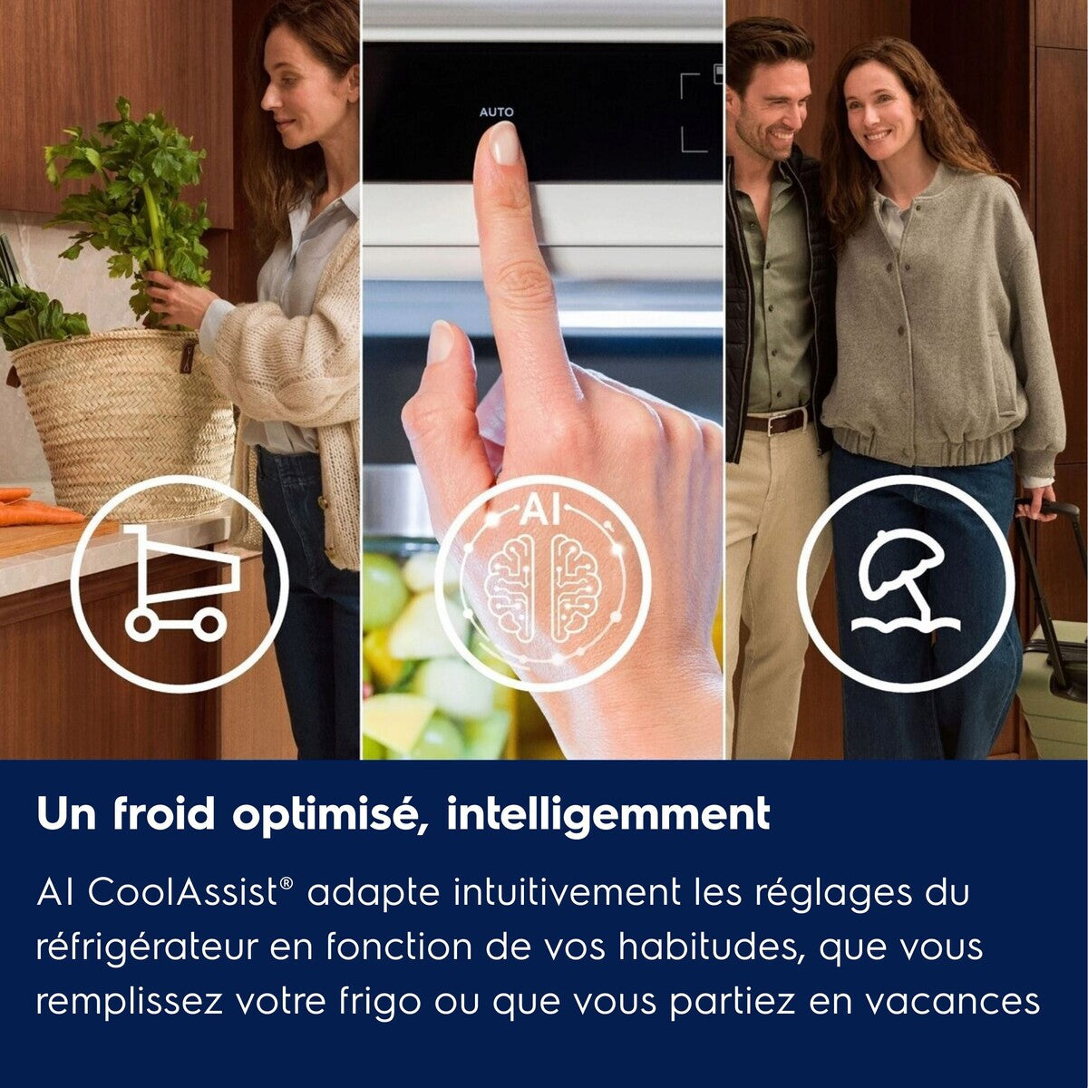Réfrigérateur congélateur en bas Electrolux KNA6LE18S encastrable 178 cm