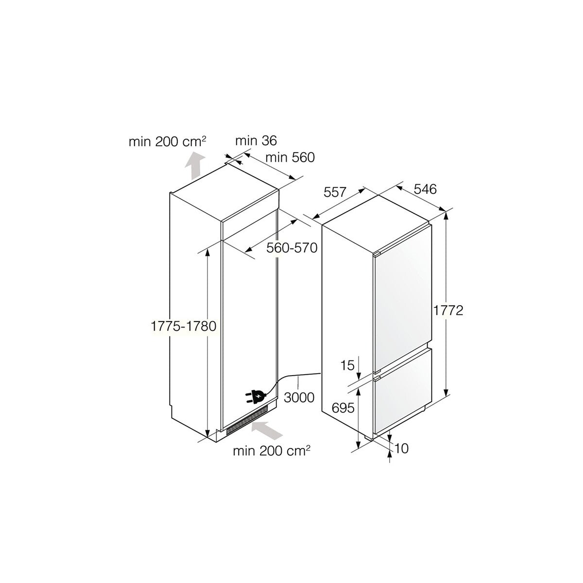 Réfrigérateur congélateur en bas Asko RBC276DNC1 178 cm