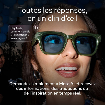 Lunettes connectées IA Meta Nova Standard Noir Verres polarisés gris