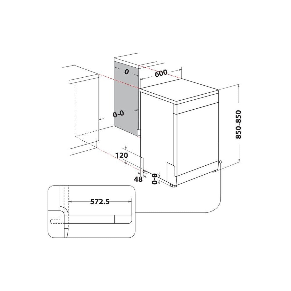 Lave-vaisselle pose libre Whirlpool WH3FB14B1N6X Argent