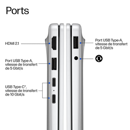 PC portable Hp OmniBook 3 Next Gen AI 14-hz0021nf 14” Snapdragon® X 16 Go RAM 512 Go SSD Argent glacier