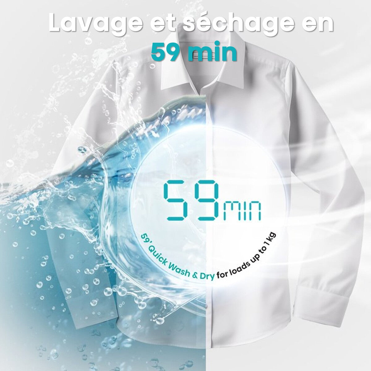 Lave-linge séchant Hisense WD1I8042BWP2 Blanc