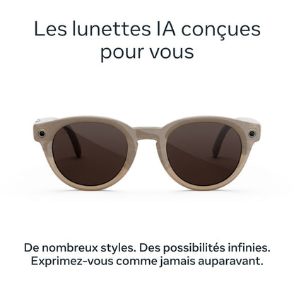 Lunettes connectées IA Meta Nova Standard Grès Verres chocolat