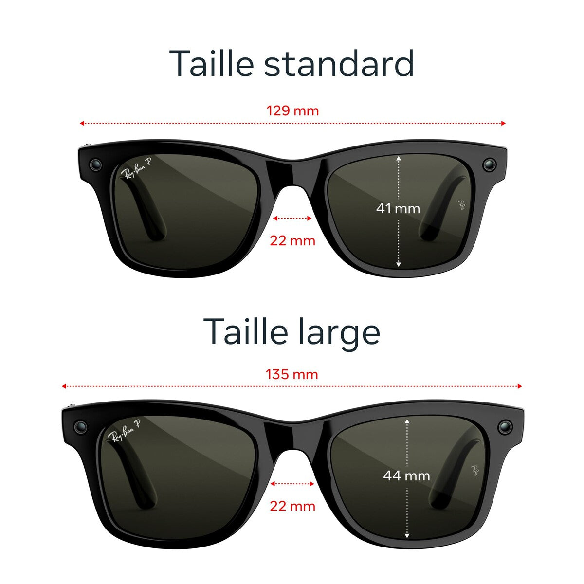 Lunettes connectées IA Meta Ray-Ban (Gen 3) Wayfarer Grande Noir brillant Verres polarisés verts
