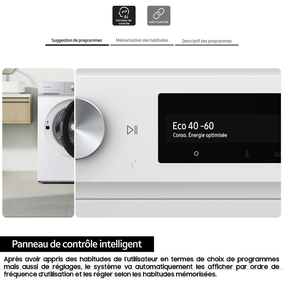 Lave-linge hublot Samsung WW11DG5B25AH