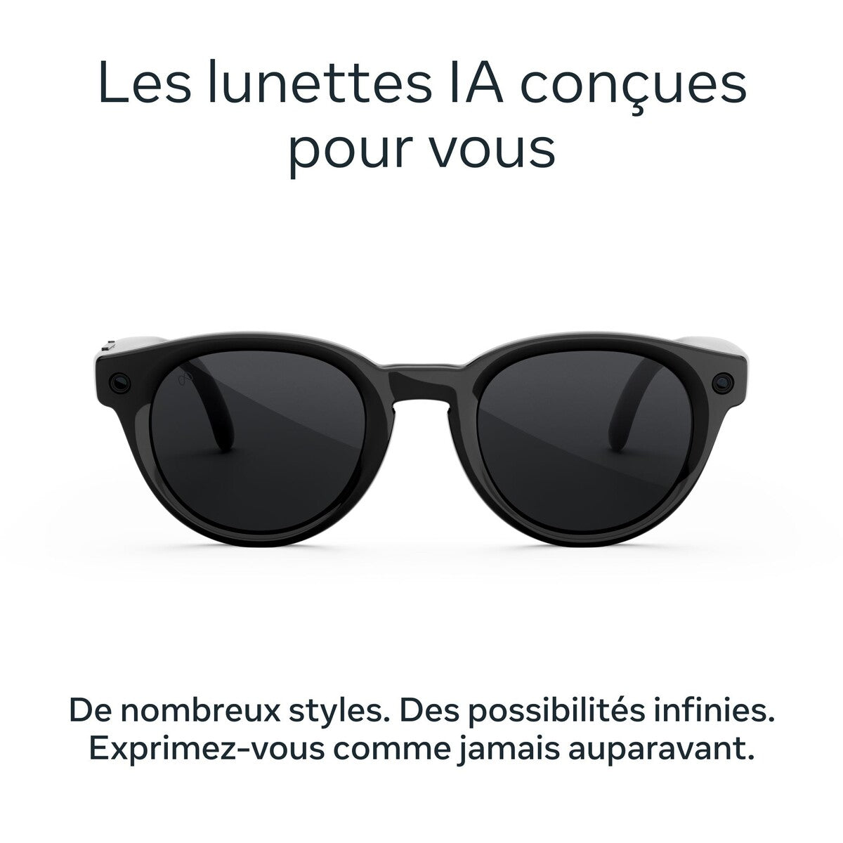 Lunettes connectées IA Meta Nova Standard Noir Verres polarisés gris