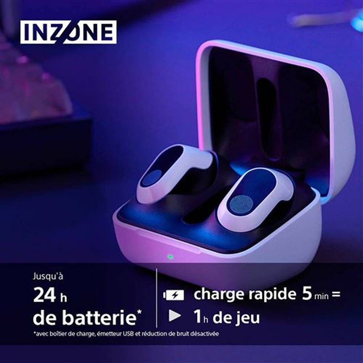 Casque pour console Sony Ecouteurs sans fil Gaming INZONE à réduction de bruit -blanc