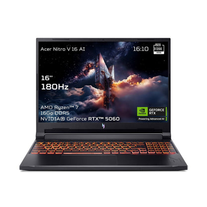 PC portable Acer gaming Nitro V 16 AI ANV16-42-R3JW 16" WUXGA 180 Hz AMD Ryzen™ 7 16 Go RAM 512 Go SSD Nvidia GeForce RTX 5060 Noir