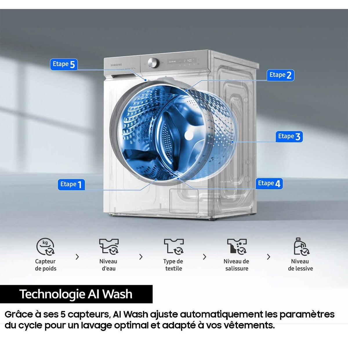 Lave-linge hublot Samsung WW11DG5B25AH