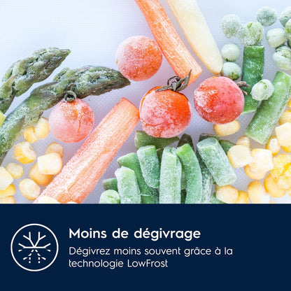 Réfrigérateur congélateur en bas Electrolux KNA6LE18S encastrable 178 cm