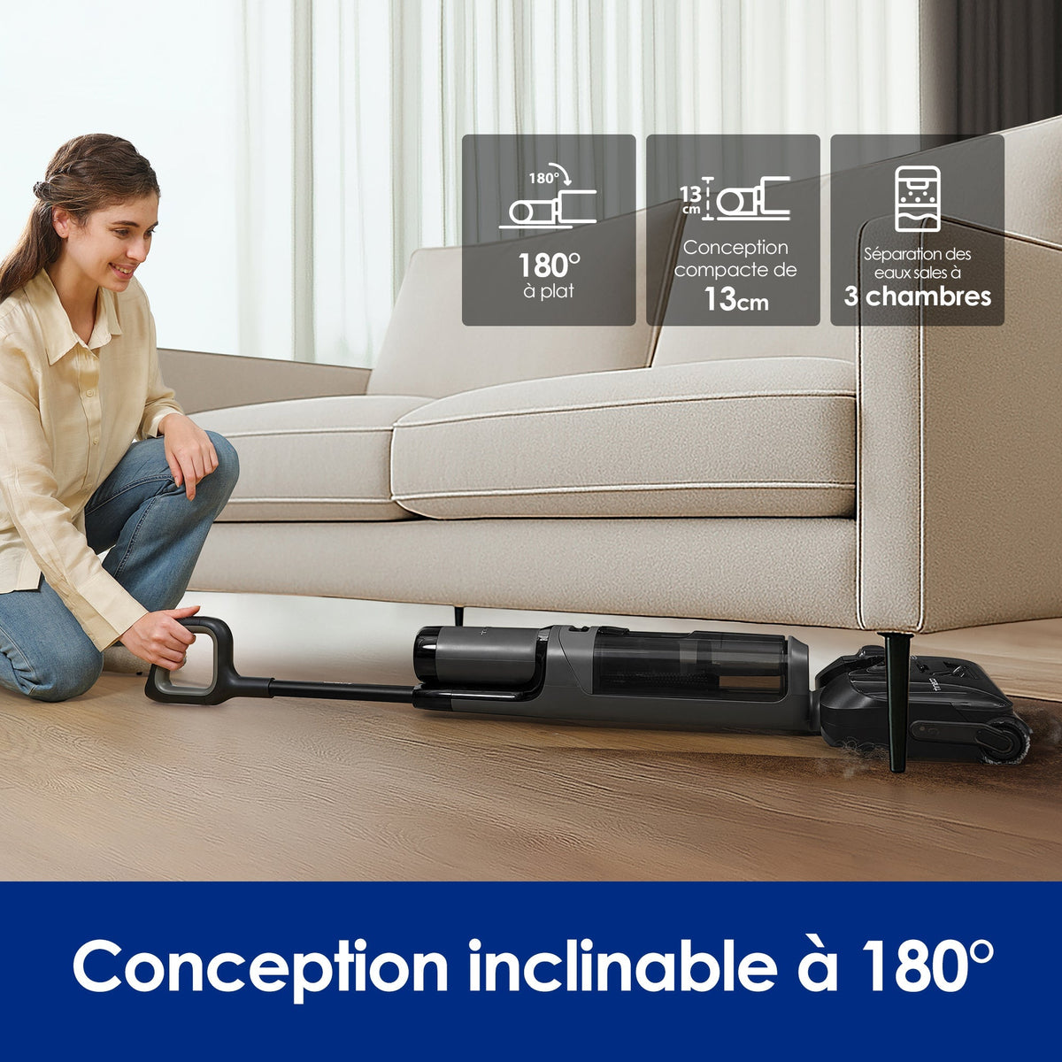 Tineco FLOOR ONE i6 Stretch Aspirateur Sec et Humide